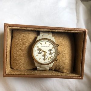 Michael Kors watch white and gold